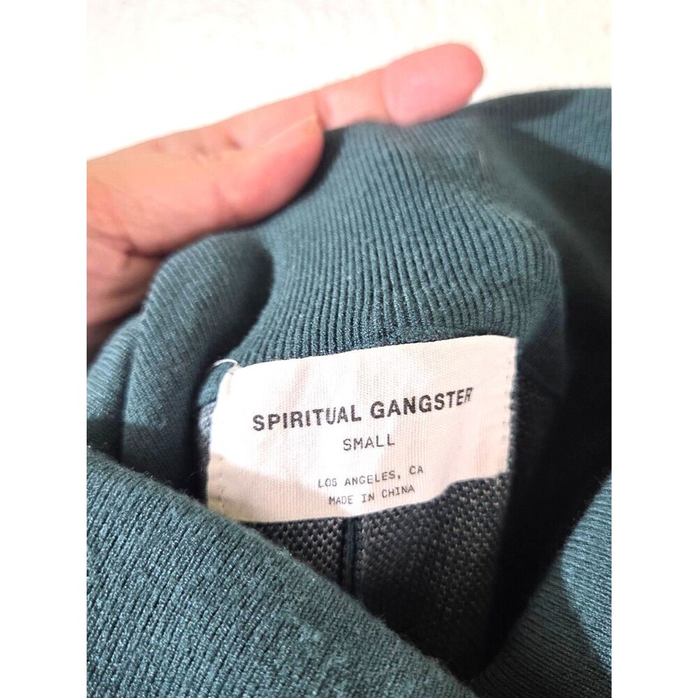 Spiritual Gangster Wide Leg Pants Womens Small Green Knit Lounge Yoga Stretch - Picture 11 of 11